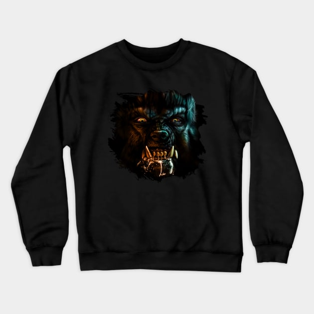 Werewolf Snarl Crewneck Sweatshirt by Viergacht